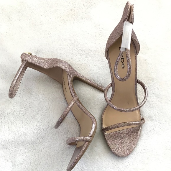 Bebe Pink Glitter Stiletto Sandals - Picture 2 of 4